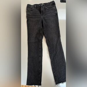 Madewell- Mid-Rise Stovepipe- Sleek Black Straight Leg Women's Jeans